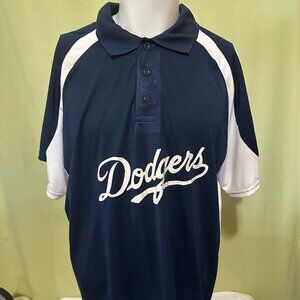 Teamwork Athletic Apparel Men's Blue White Polo Shirt XL Dodgers